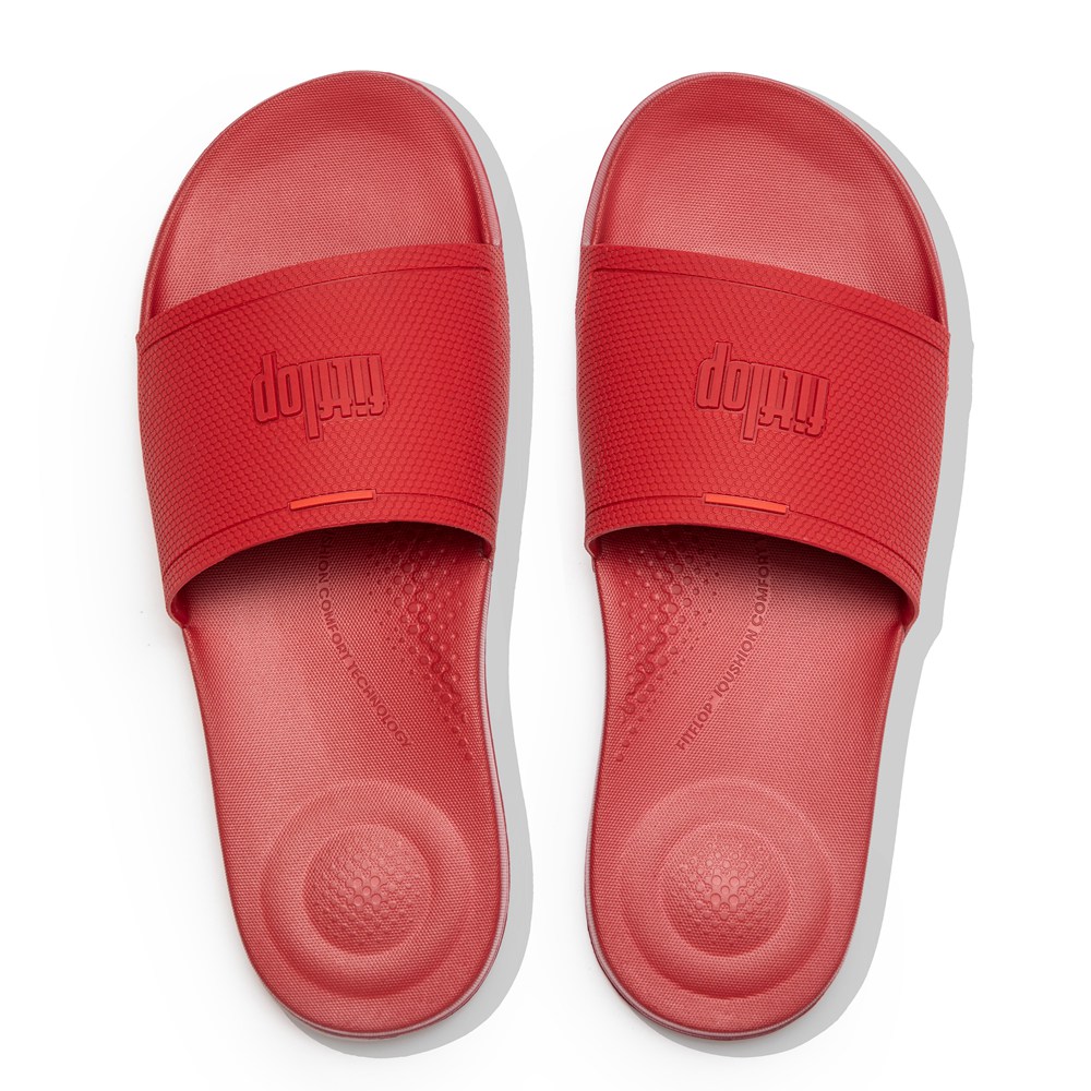 Fitflop Mens Slides Red - Iqushion Pool - 89FDRVOML